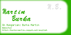 martin burka business card